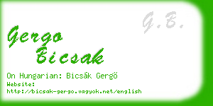 gergo bicsak business card